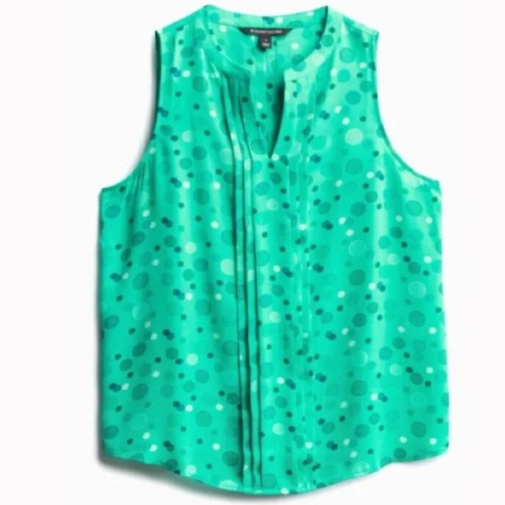 41Hawthorn Green Polka Dot Sleeveless Blouse